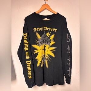 Devil Driver Band Tee Men’s Black XL Long Sleeve Graphic Shirt USA Groove Metal